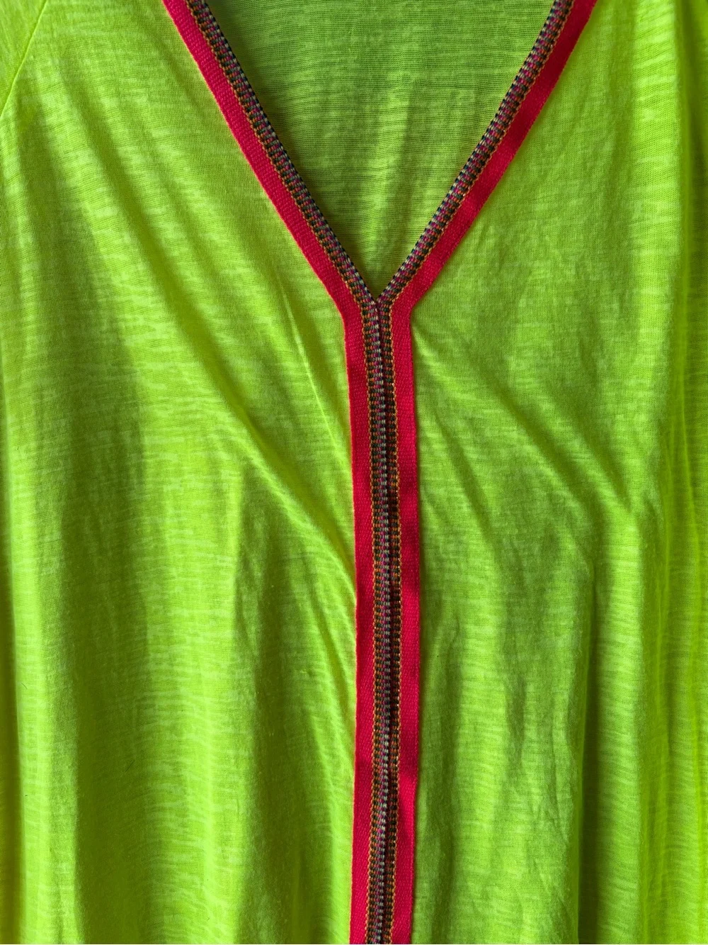 Pitusa Neon Lime Cover-Up with Pink Trim